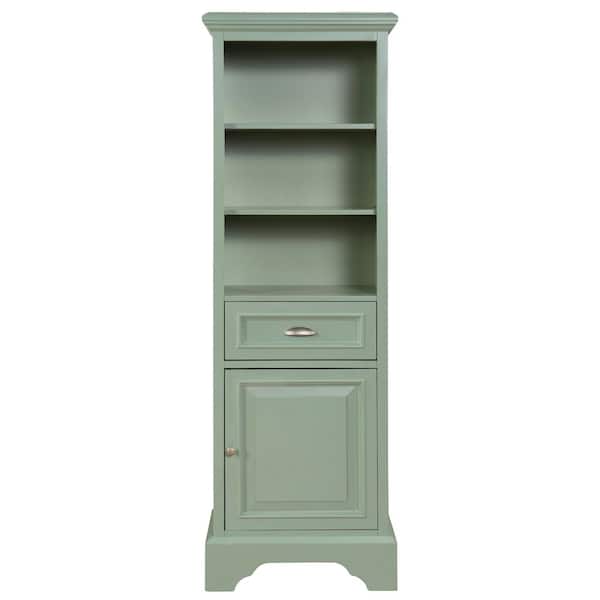 Sadie 20 in. W x 14 in. D x 65 in. H Green Freestanding Linen Cabinet