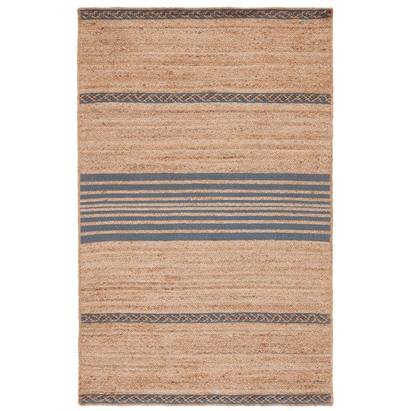 SAFAVIEH Natural Fiber Beige/Gray 5 ft. x 8 ft. Border Woven Area Rug