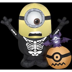 3 ft. Tall Inflatable Airblown-Minion Skeleton with Pumpkin-SM Scene-Universal