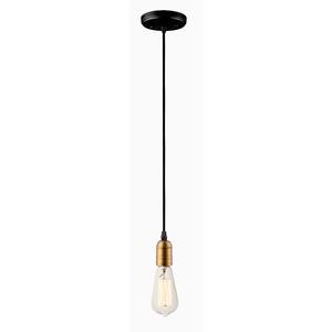 Early Electric 1-Light Black/Antique Brass Pendant