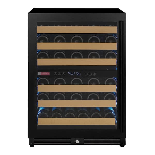 Reserva Series Digital 56-Bottle Dual Zone Wine Cellar Cooling Unit in Black with Left Hinge Door