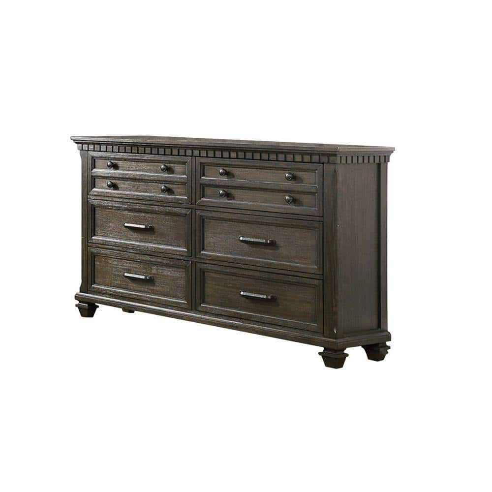 Benjara 18 In. Brown 6-Drawer Wooden Dresser Without Mirror BM298978 ...