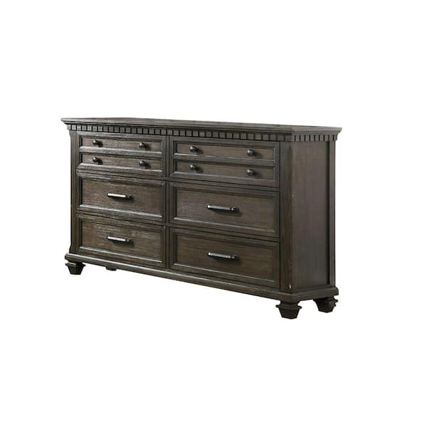 Benjara 18 in. Brown 6-Drawer Wooden Dresser Without Mirror