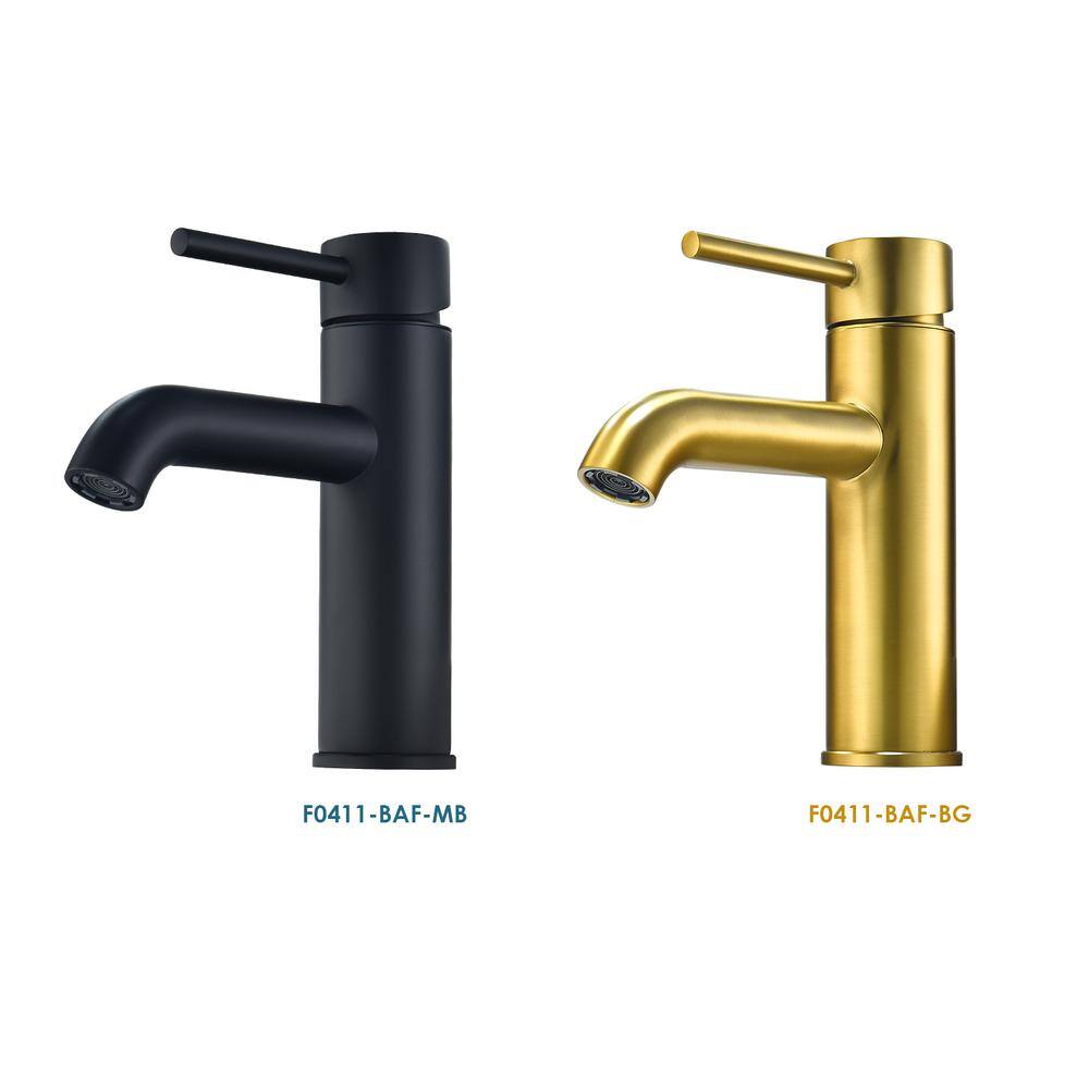 Tubize Brushed Gold Solid Brass Single-Handle Bathroom Faucet