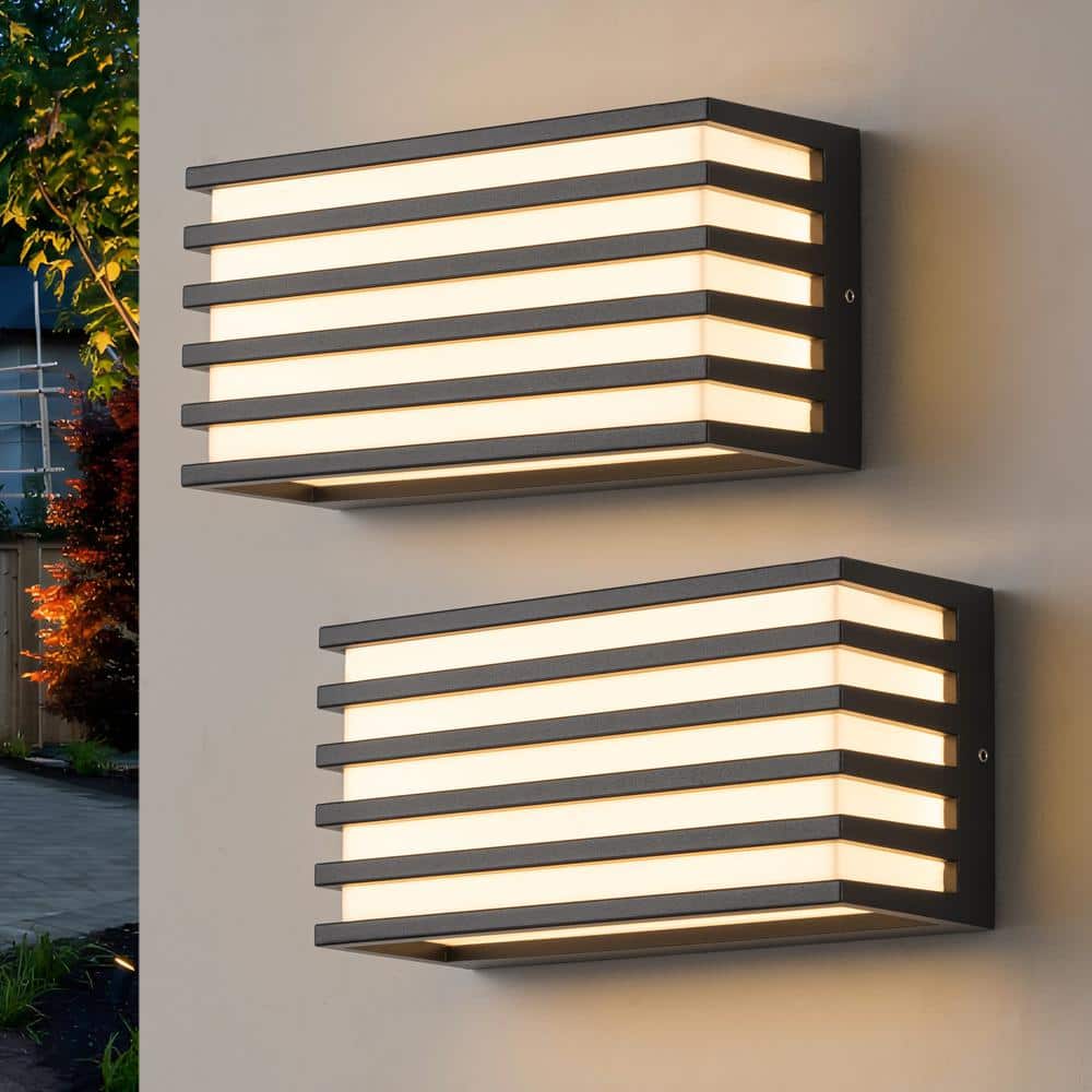 C Cattleya 8.75in. Modern Black Aluminum LED Outdoor Hardwired