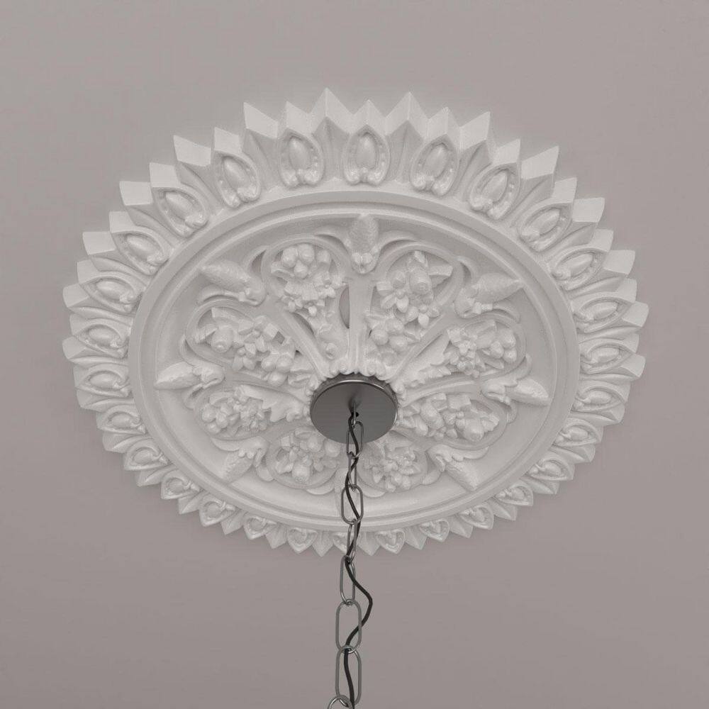 Primed Gray Polyurethane Nottingham Ceiling Medallion, 18 inches