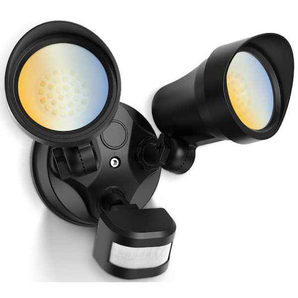 30W 3500 Lumen 100 Degree Black Motion Sensing Dusk to Dawn LED Flood Light 3CCT Waterproof Hardwired 1 Piece