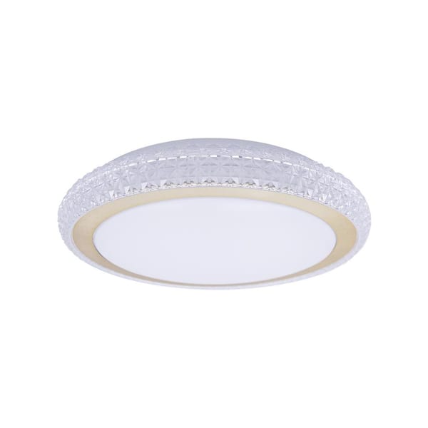 Lecoht Lecoht 16.1 In. White Flush Mount Ceiling Light with Imitated Crystal Trim, Dimmable LED