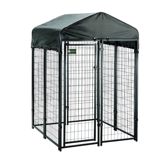 American Kennel Club 4 ft. x 4 ft. x 6 ft. Uptown Premium Outdoor Welded  Wire Dog Kennel Kit 308605AKC - The Home Depot