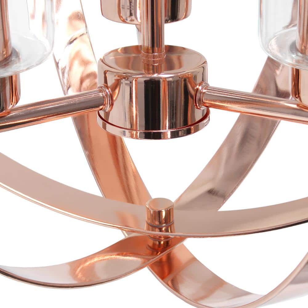 Elegant 18" Rose Gold Orb Pendant with Adjustable 3-Light Feature