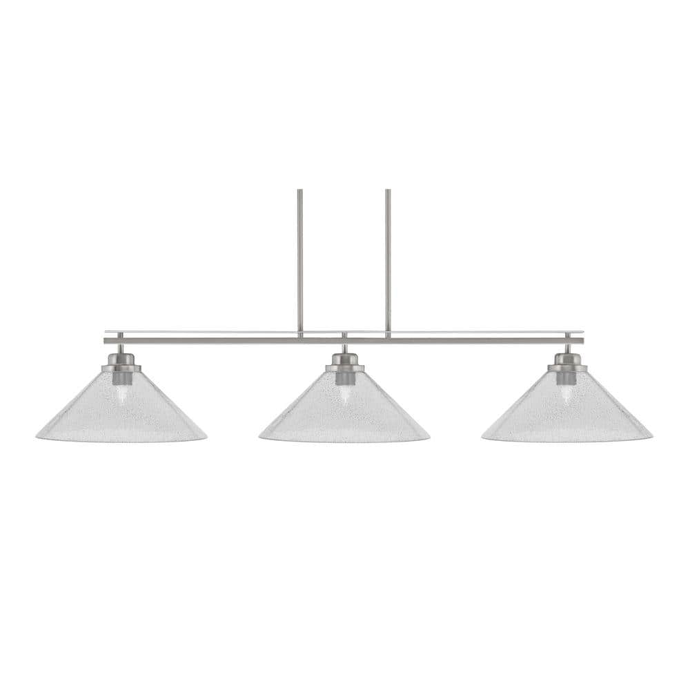 Monroe 3-Light Billiard Light, Round Fitter, Brushed Nickel Finish, 16 in. 