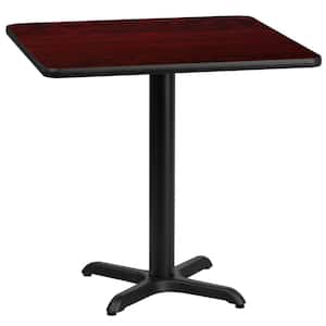 30 in. Square Mahogany Laminate Table Top with 22 in. x 22 in. Table Height Base