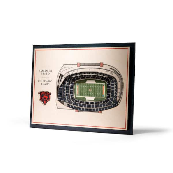 YouTheFan NFL Chicago Bears 5-Layer Stadiumviews 3D Wooden Wall Art