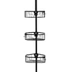 Zenna Home Tension Pole Rust Resistant Corner Shower Caddy in Satin Chrome  2140ALK - The Home Depot