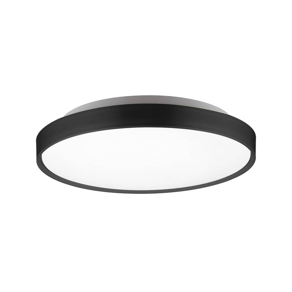 Brunswick 18 in. 1-Light 30-Watt Black Integrated LED Flush Mount price history on PriceWatchPro