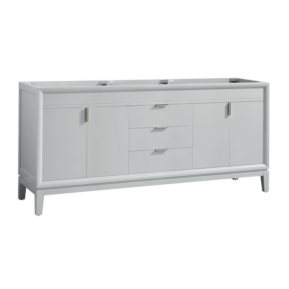 Emma 72" Dove Gray Solid Wood Double Vanity Cabinet