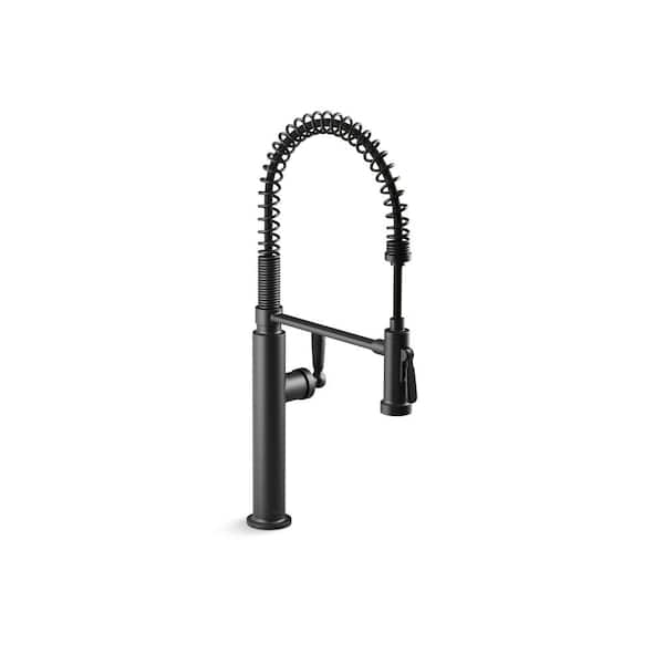 KOHLER Edalyn By Studio McGee Single Handle Pull Down Sprayer Kitchen Faucet With Sprayhead in Matte Black