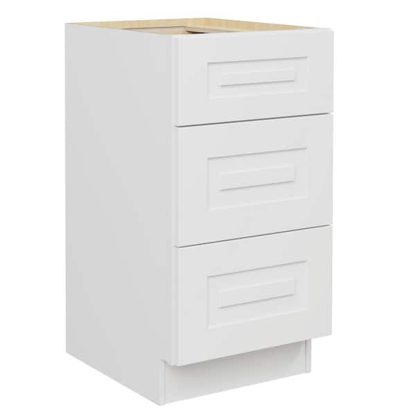 Greenwich Verona White 34.5 in. H x 18 in. W x 24 in. D Plywood Laundry Room Drawer Base Cabinet with 0 Shelves