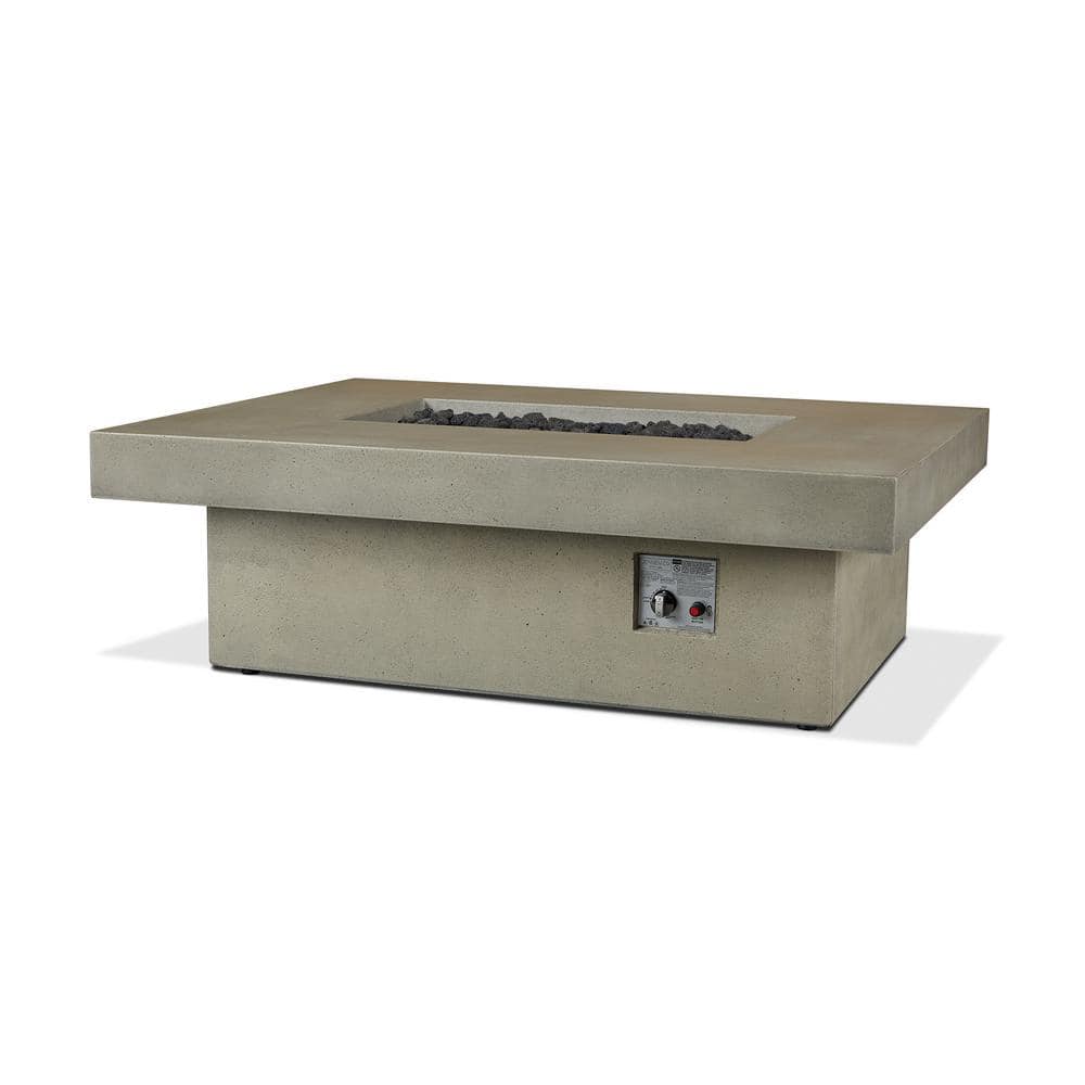 JENSEN CO Scarborough 60 in. GFRC Propane Fire Pit Table in Dune 1586LPDUNE The Home Depot