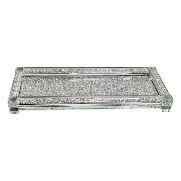 Amazing Rugs Ambrose Exquisite Silver, Large Vanity Tray Silver