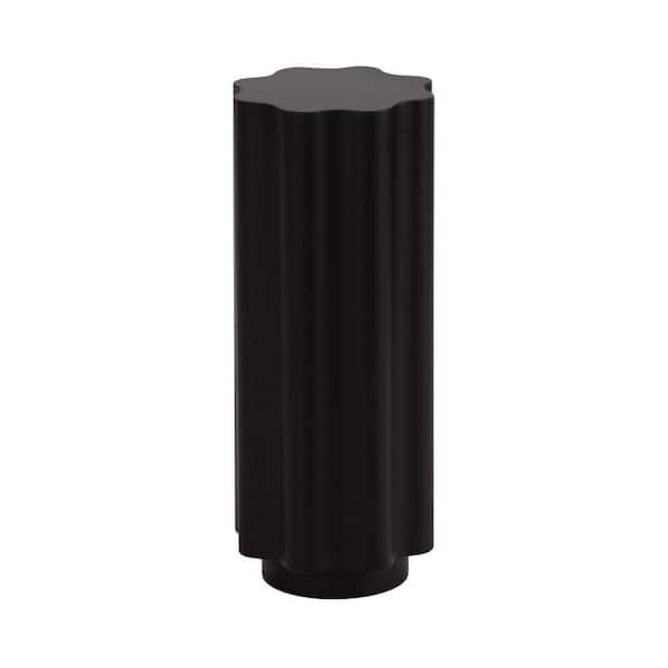 Pandey 8 in. Black Scalloped Metal End Table