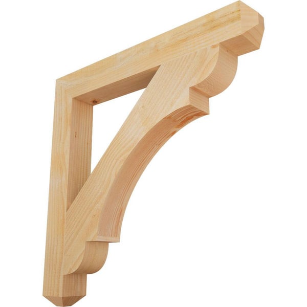 Ekena Millwork 4 in. x 32 in. x 32 in. Douglas Fir Olympic Craftsman Rough Sawn Bracket