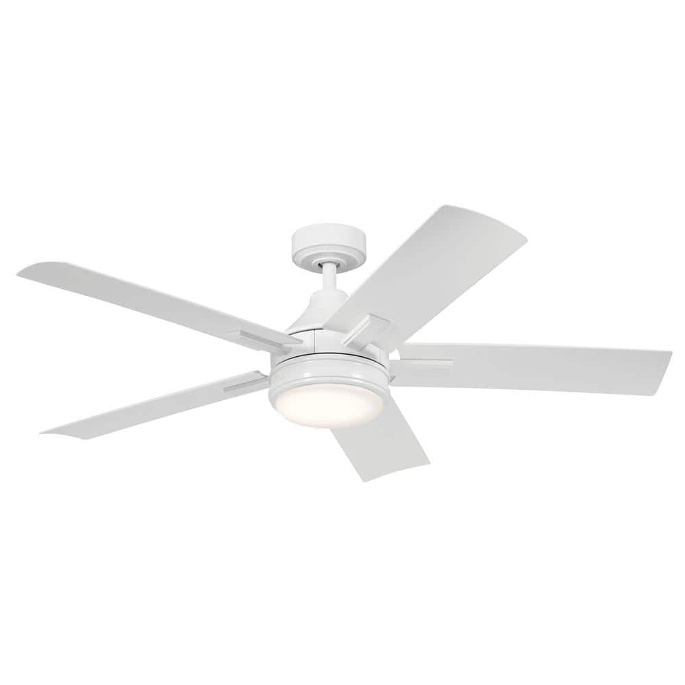 Tide WeatherPlus 52 in. Outdoor White Downrod Mount Ceiling Fan with Integr