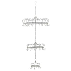 Hanging Chandelier Display Decoration with Hooks in Antique White