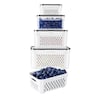 Adrinfly 4 Piece Airtight Fruit Storage Containers Set with Removable Colander for Fridge Dishwasher Safe Produce Saver SA1129B122