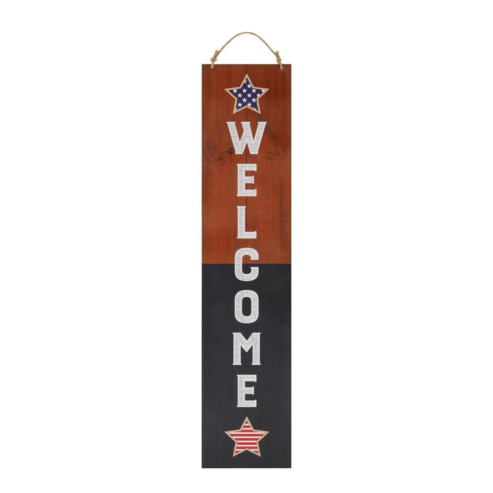 Home Accents Holiday 45 In. Summer & Patriotic Reversible Porch Sign 