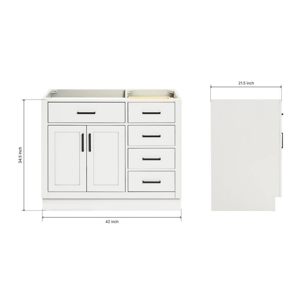 42'' White Wood Freestanding Single Bathroom Vanity Base