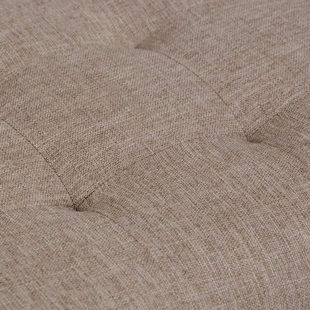 Draper 40" Wide Fawn Brown Linen Tufted Mid-Century Ottoman Bench
