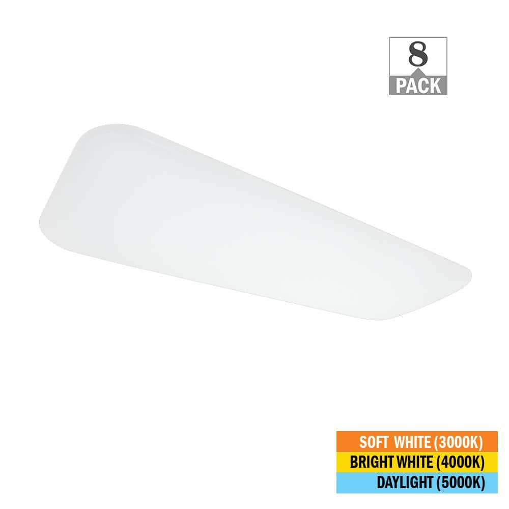 48 in. x 18 in. Classic White LED Flush Mount Closet Light 5800 Lumens 65-W