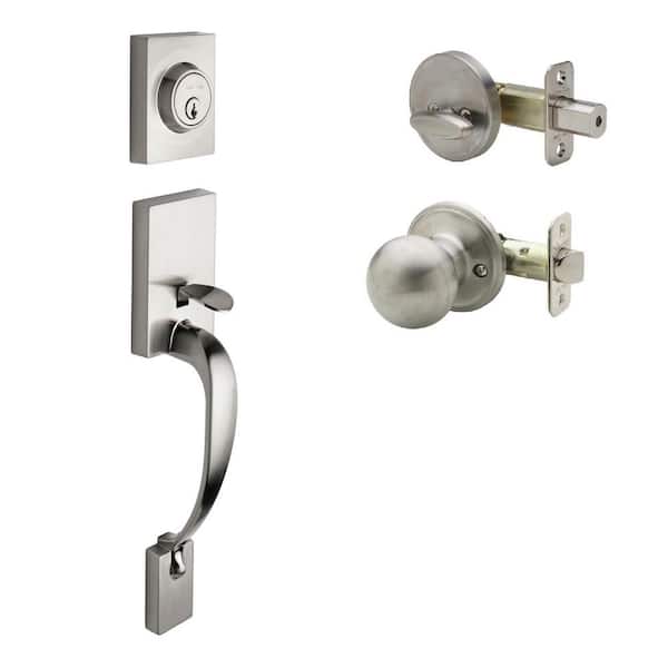 Copper Creek Fashion Satin Stainless Door Handleset and Ball Knob