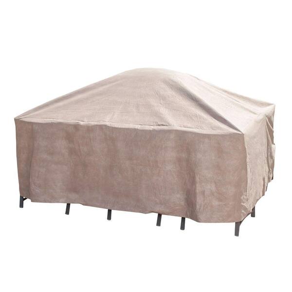 Duck Covers Elite 92 in. Square Patio Table and Chair Set Cover with Inflatable Airbag to Prevent Pooling