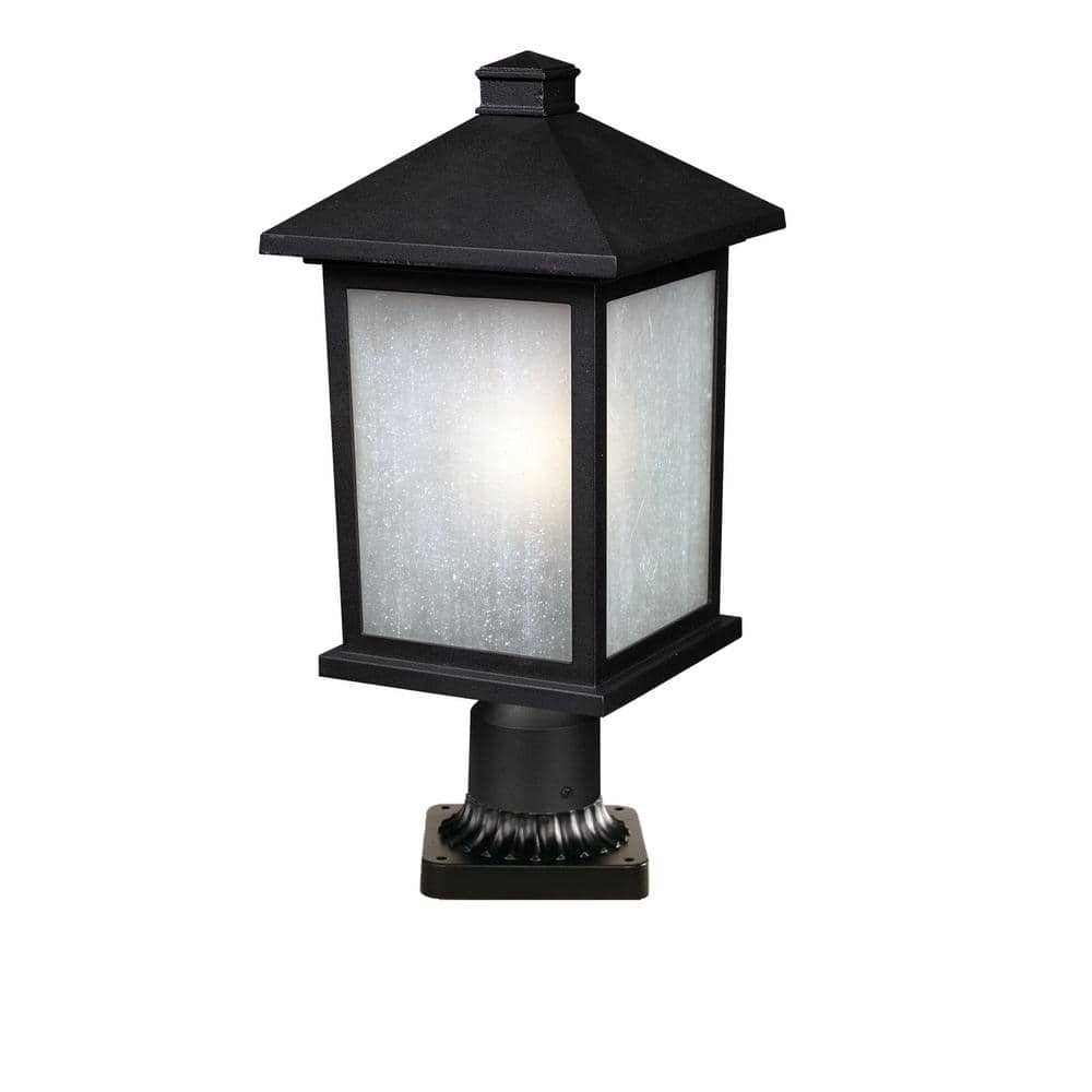 Holbrook 20.5 in. 1-Light Black Aluminum Hardwired Outdoor Weather Resistan