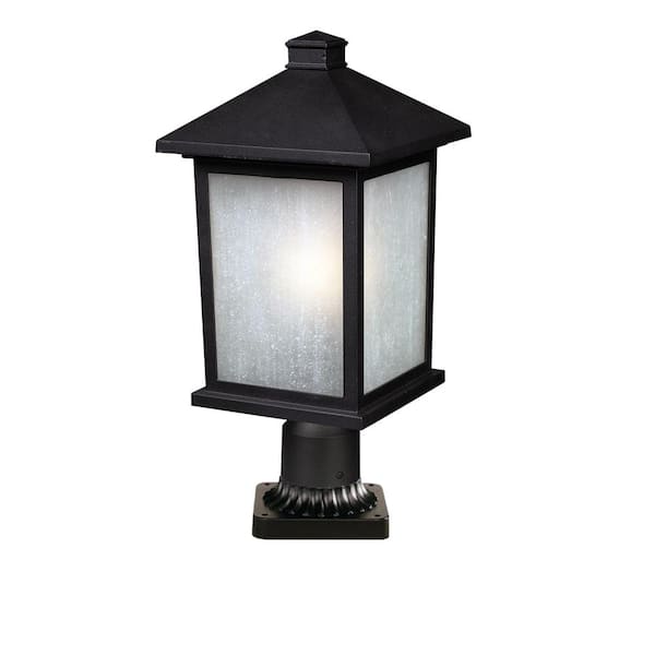 Unbranded Holbrook 20.5 in. 1-Light Black Aluminum Hardwired Outdoor Weather Resistant Pier Mount Light With No Bulb Included