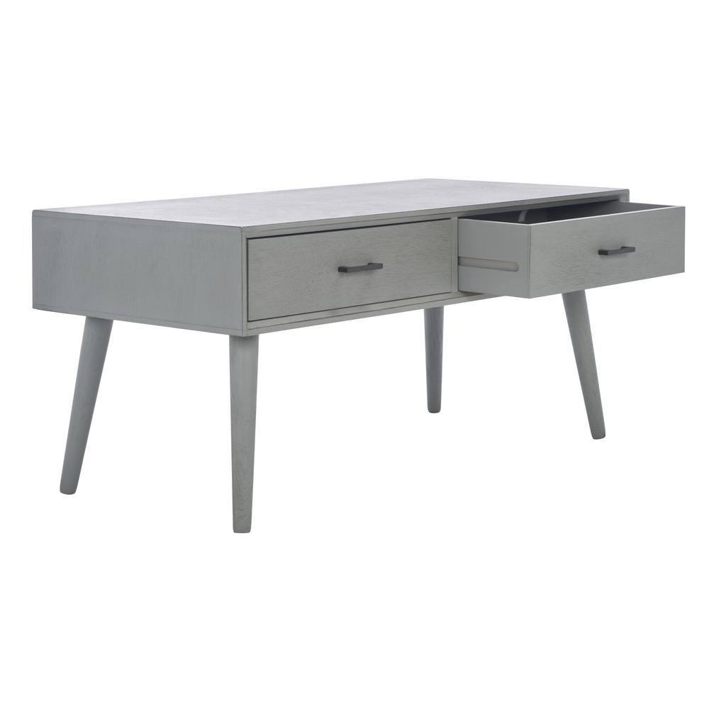 Belgian Farmhouse 42" Mid-Century Wood Coffee Table with Storage