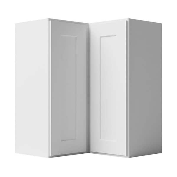 24 in. W x 12 in. D x 30 in. H Ready to Assemble Solid Wood Shaker Wall Corner Kitchen Cabinet in White