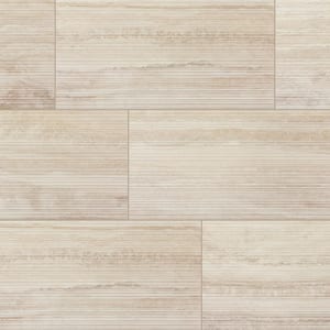 Calligo Almond 12 in. x 24 in. Glazed Ceramic Fluted Wall Tile (15.56 sq. ft./case)