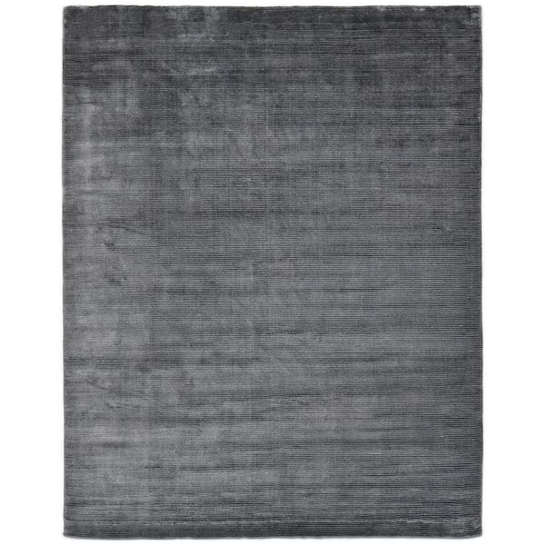 Cordi Contemporary Solid Dark Gray 8 ft. x 10 ft. Hand-Knotted Area Rug
