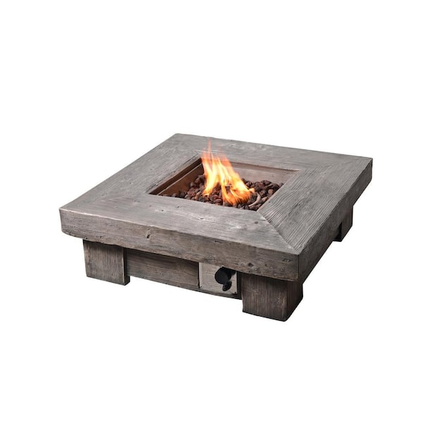 Teamson Home 35 In Outdoor Square, Tall Propane Fire Pit