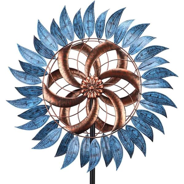 Unbranded Outdoor Metal 6.5 ft. Large 2-Way Wind Garden Sculptures