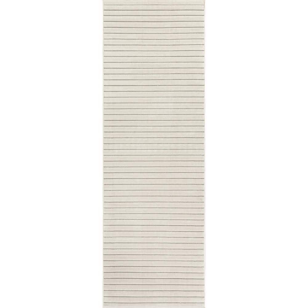 RUGS USA Frenshe Interiors Amasha High-Low Striped Indoor/Outdoor Cream ...