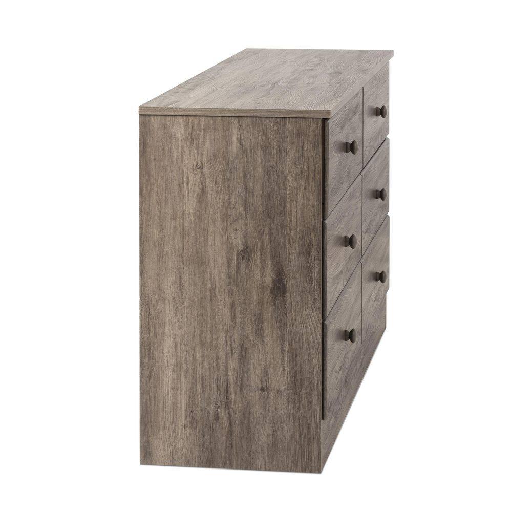 Astrid Farmhouse 6-Drawer Double Dresser in Drifted Gray Pine