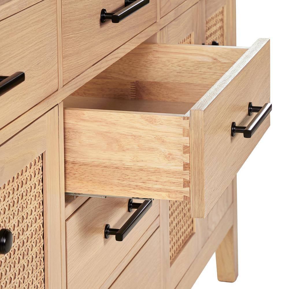 Camila 73" Light Brown Oak Double Sink Vanity with White Quartz Top