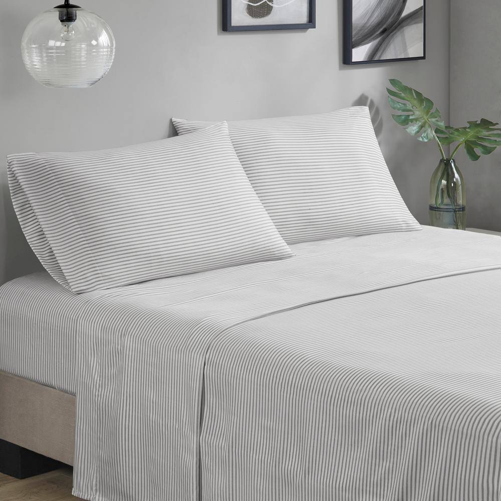 Aqua and Grey Reversible Microfiber Full Bedding Set