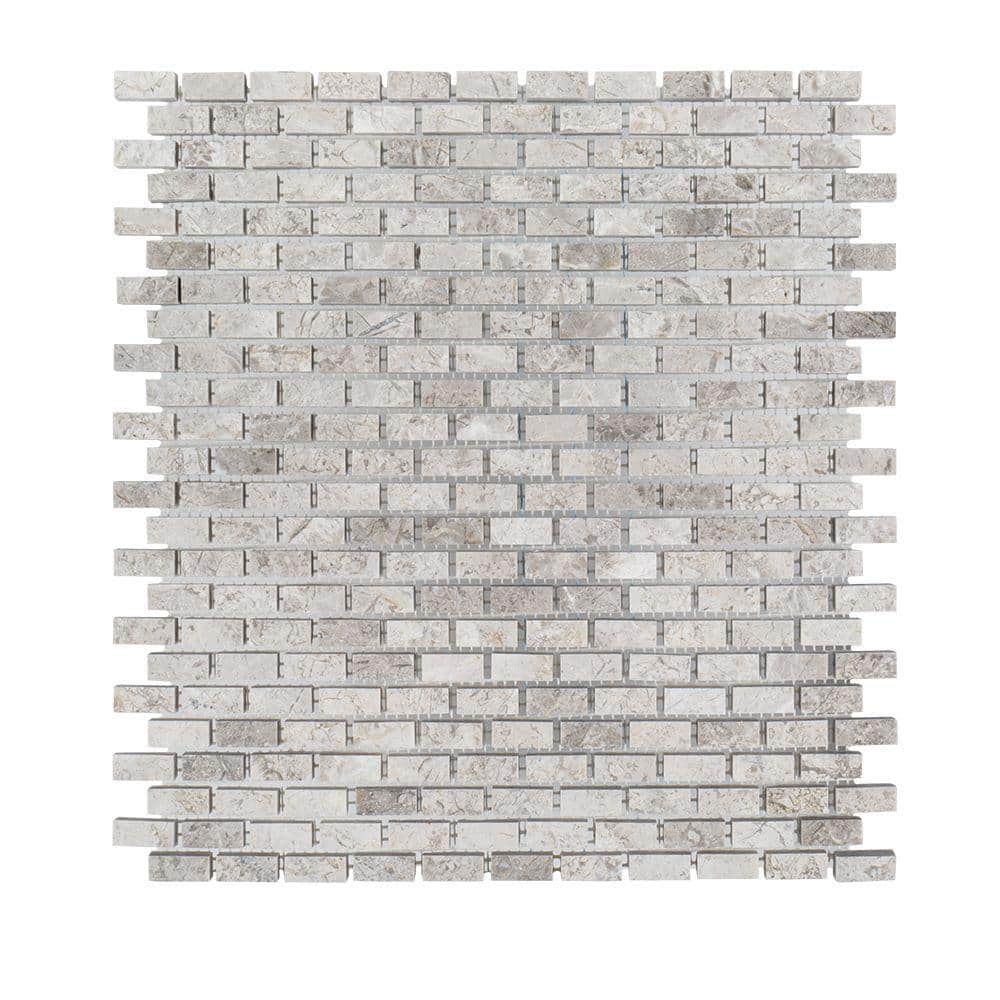 Stormy Knight Grey 12 in. x 12 in. Interlocking Polished Marble Stone Mosaic Tile (10 sq. ft./Case) price history on PriceWatchPro