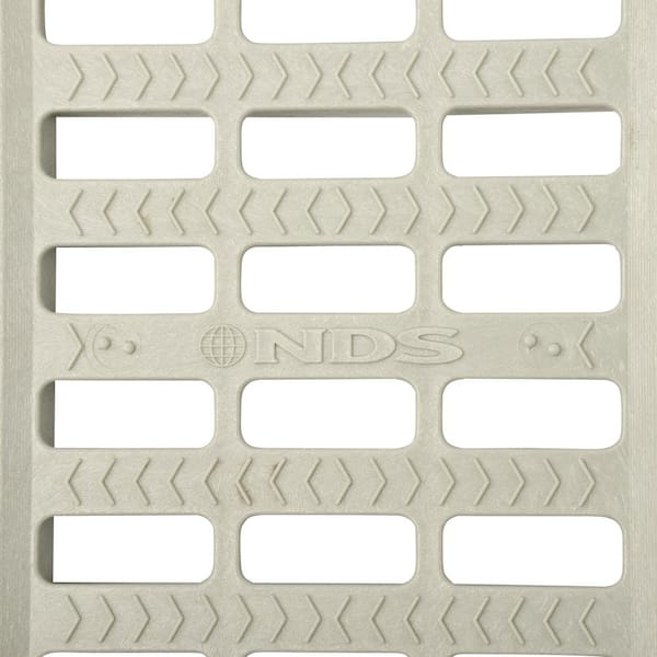 5 in. Pro Series Channel Drain Plastic Grate 5-1/4 in. wide x 19-5/8 in. Long, Gray