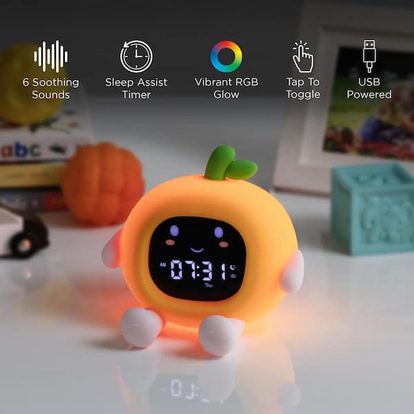 USB Operated Squishy Peach Clock with Sounds Multi-Color